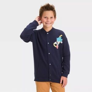 SOLD Boys' Sonic the Hedgehog Letterman Jacket - Navy Blue S 6/7